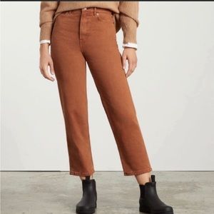 Everlane Way High Straight Leg Jean Size 27 Tall Rich Earth